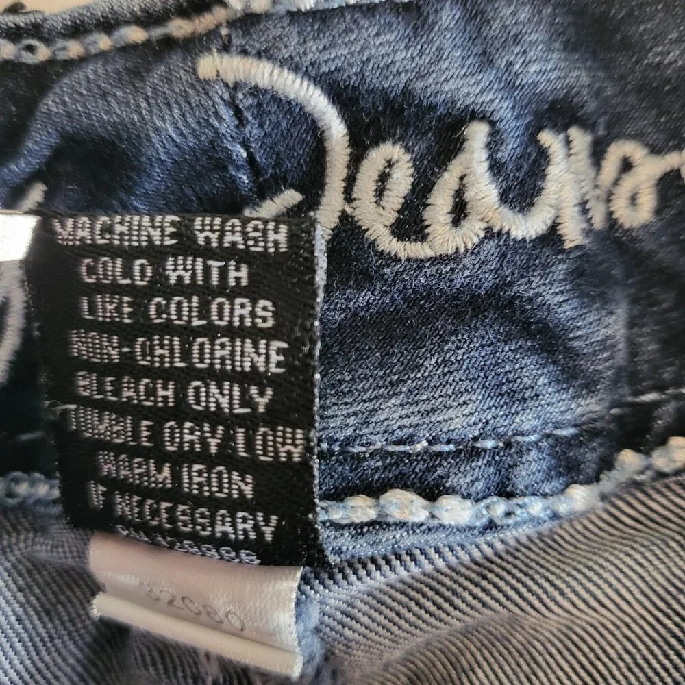 Ariya Jeans Women's Embellished Whisker Faded Jeans Size 15/16 Blue - Picture 15 of 15